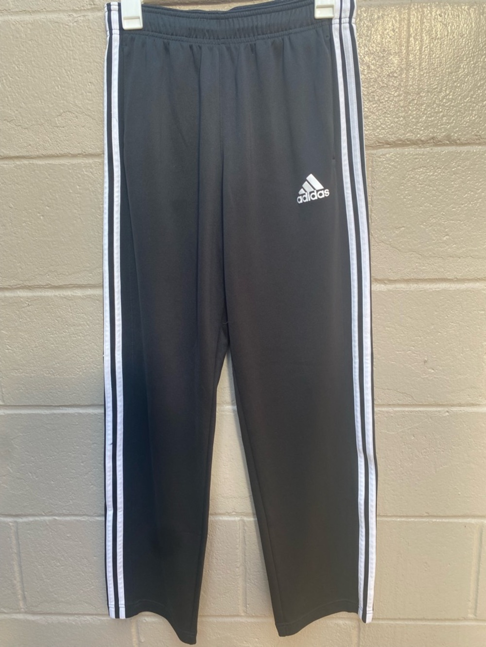 adidas Black track pants with White Triple Stripes